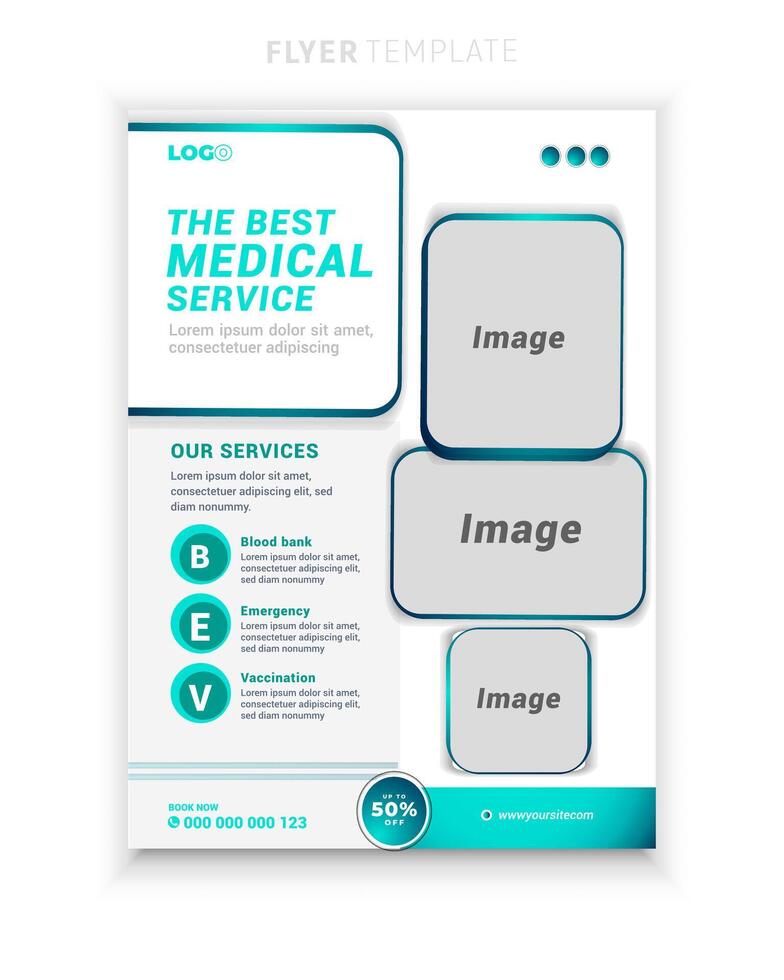 Medical healthcare multipurpose flyer and clinic design or brochure cover template vector