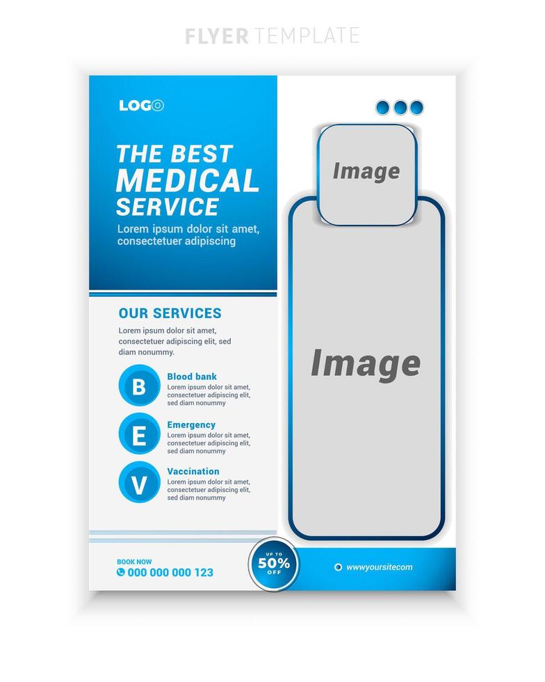 Medical healthcare multipurpose flyer and clinic design or brochure cover template vector