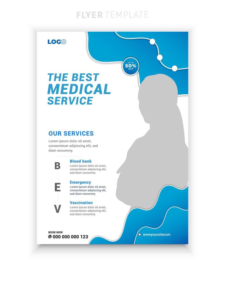 Medical healthcare multipurpose flyer and clinic design or brochure cover template vector