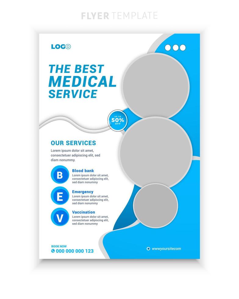 Medical healthcare multipurpose flyer and clinic design or brochure cover template vector