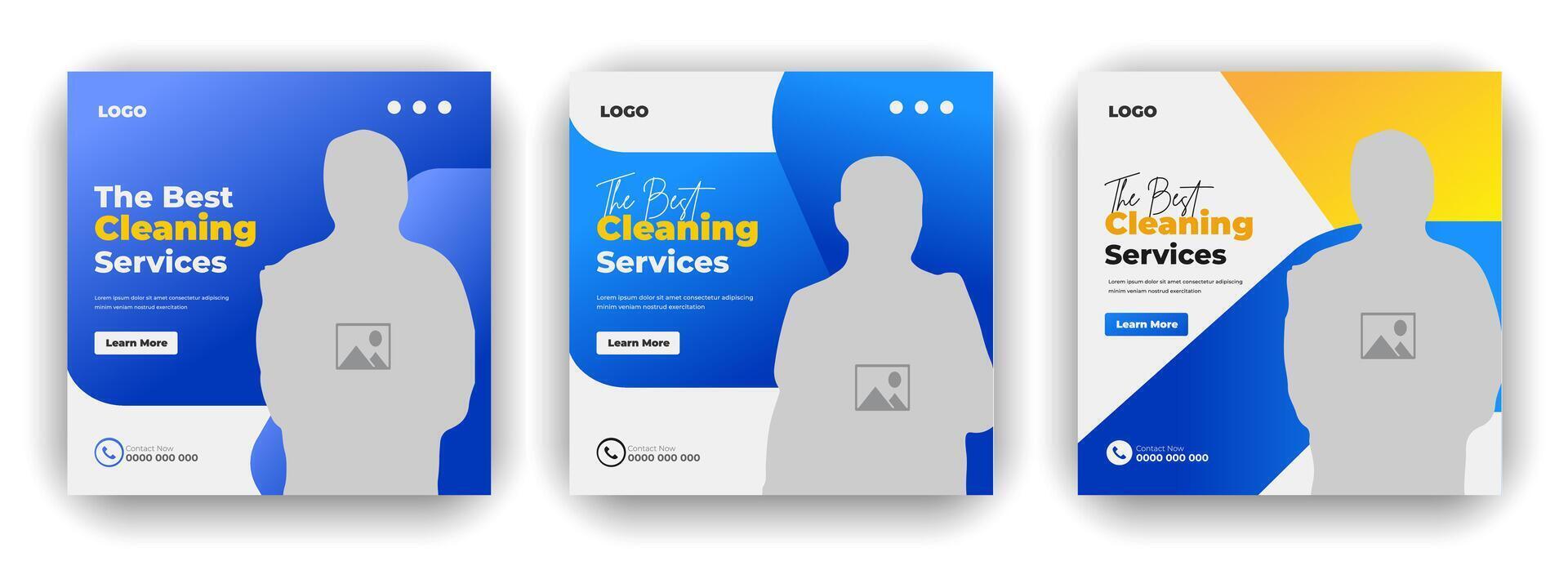 Home cleaning service or Reliable clean flyer and social media post design template vector