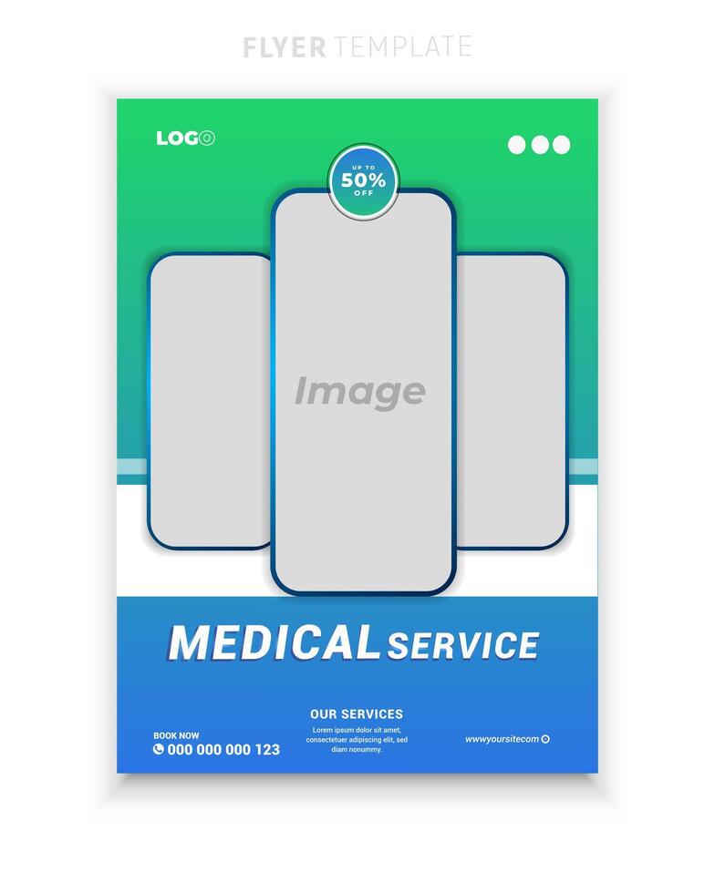 Medical healthcare multipurpose flyer and clinic design or brochure cover template vector