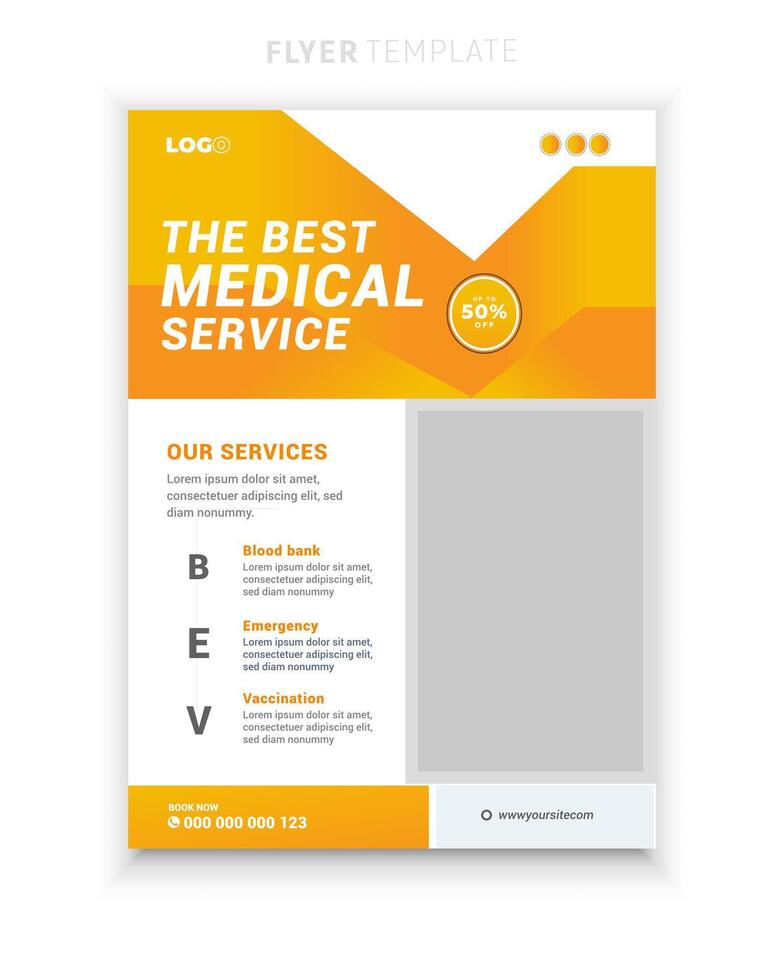 Medical healthcare multipurpose flyer and clinic design or brochure cover template vector