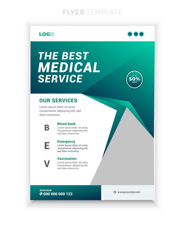Medical healthcare multipurpose flyer and clinic design or brochure cover template vector