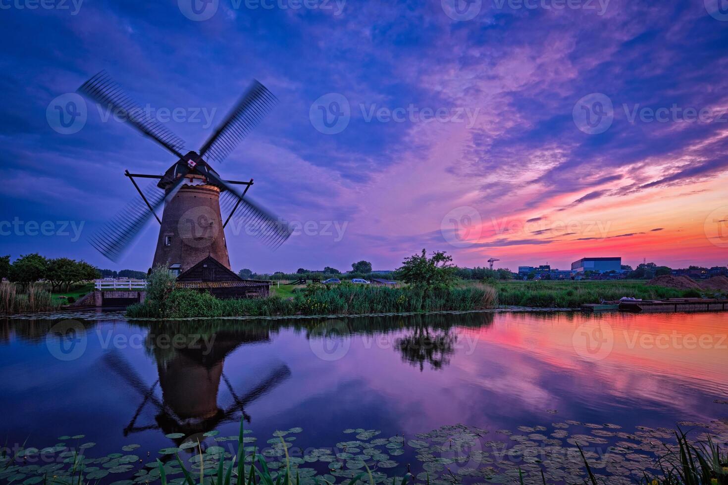 Windmills at Kinderdijk in Holland. Netherlands photo