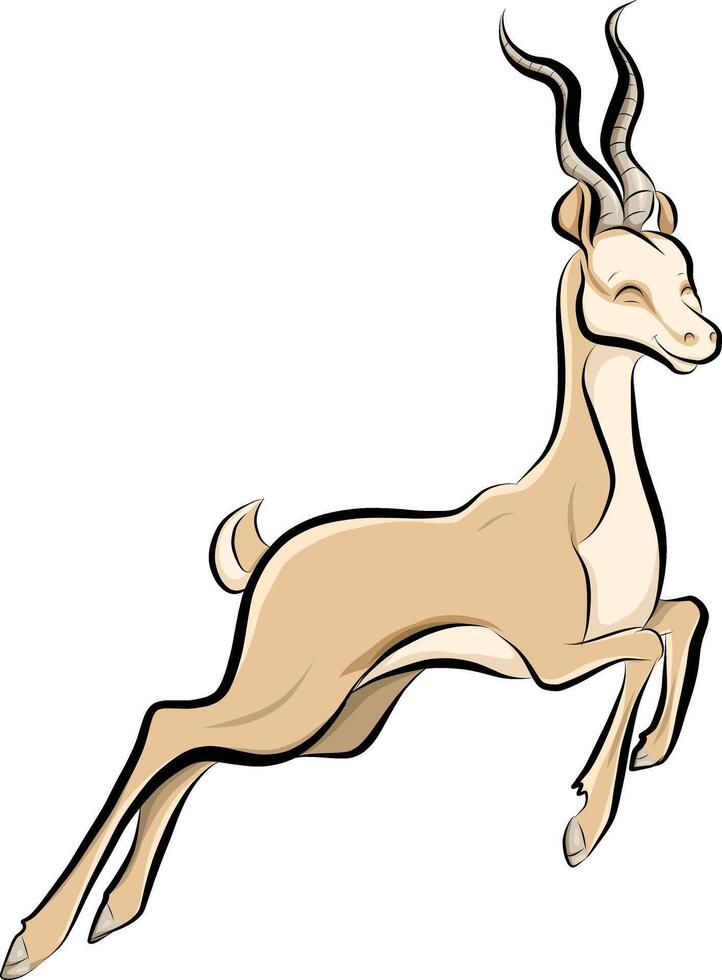 happy jumping antelope vector