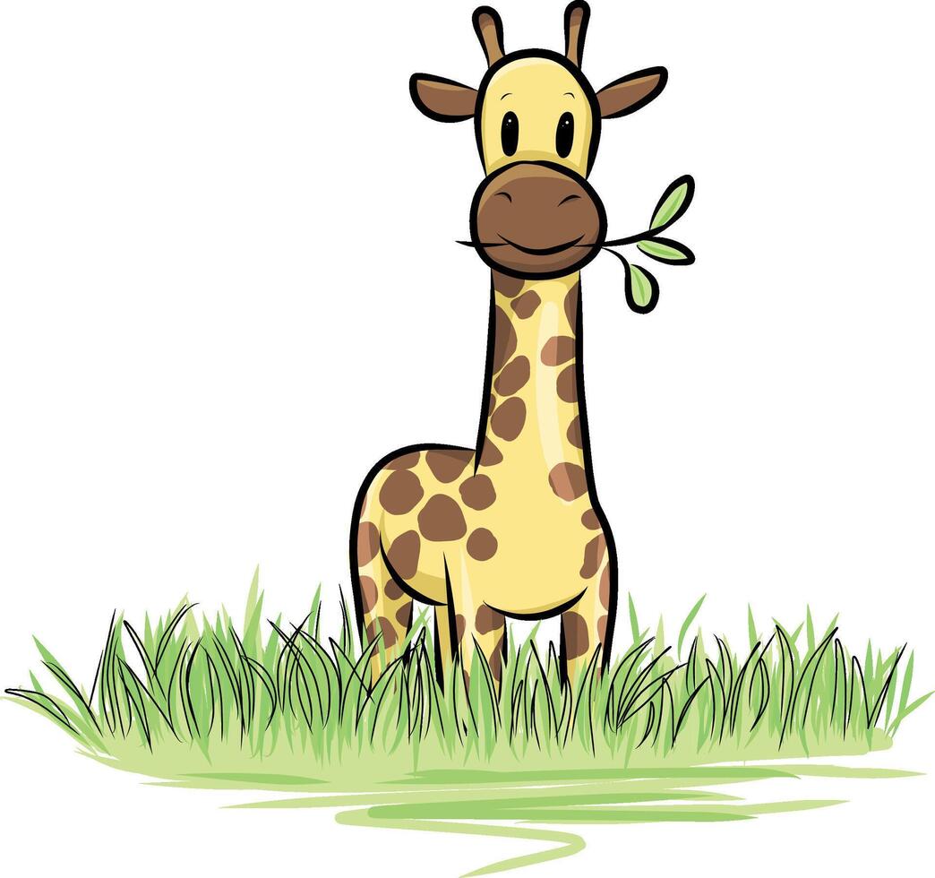 cute giraffe illustration vector