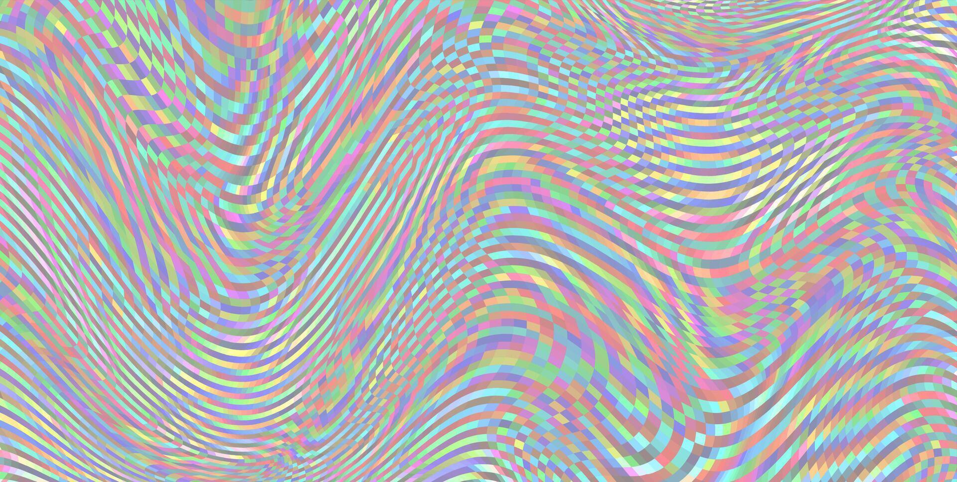 falla modelo antecedentes con fluido holográfico colores y geométrico patrones. resumen digital Arte con fluido distorsionado líneas y píxel ruido. . vector