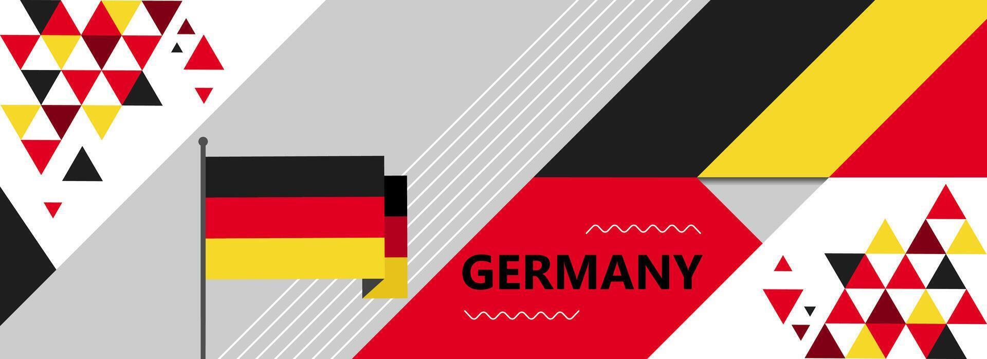 Germany national or independence day banner design for country celebration. Flag of Germany modern retro design abstract geometric icons. Vector illustration