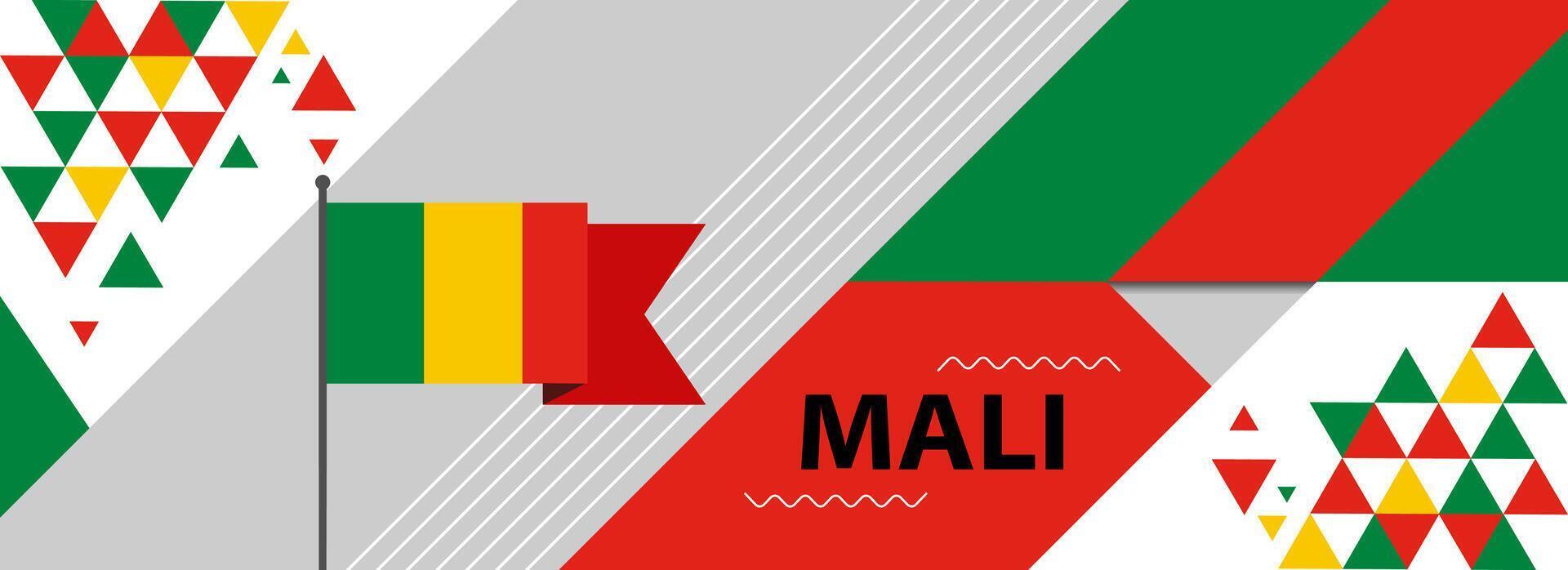 mali nacional o independencia día bandera diseño para país celebracion. bandera de mali con moderno retro diseño y resumen geométrico iconos vector ilustración