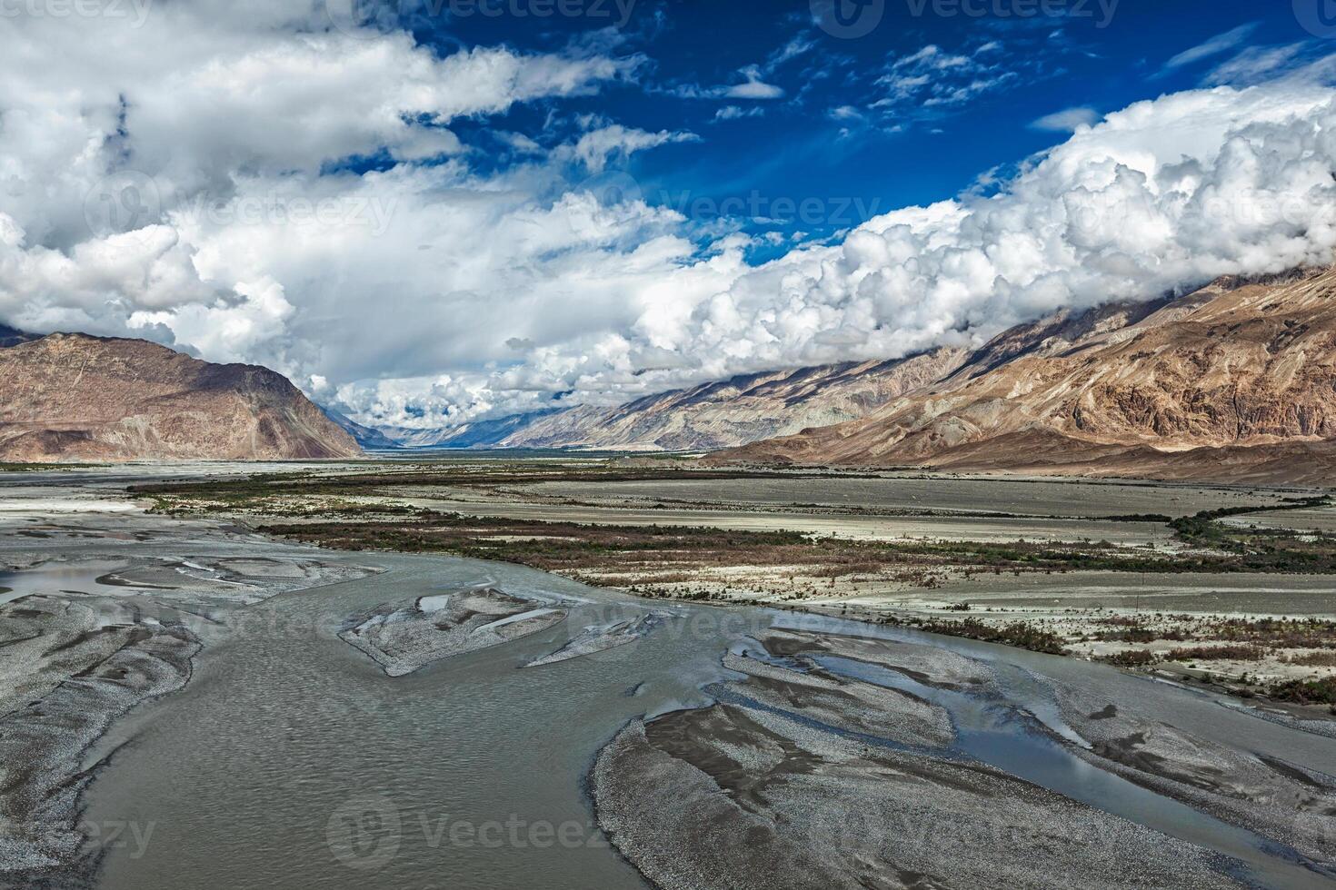 Nubra valley and river in Himalayas, Ladakh photo