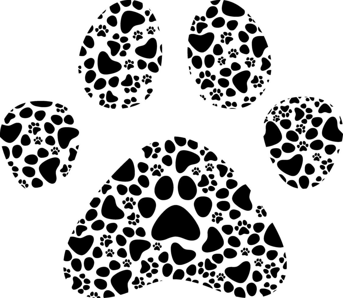 Outlined Dirty Dog Or Cat Paw Print Logo Design vector