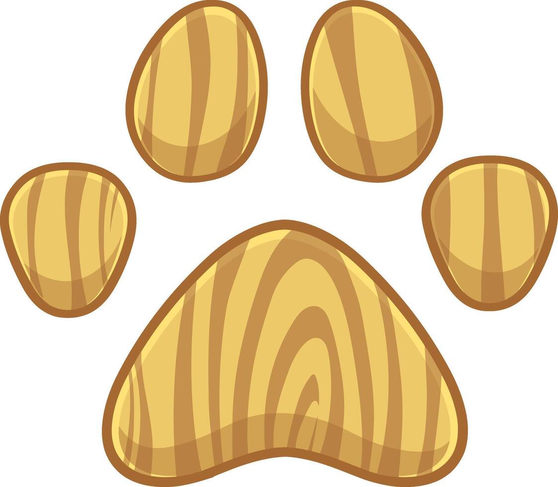 de madera perro o gato pata impresión logo diseño. vector ilustración aislado en blanco antecedentes