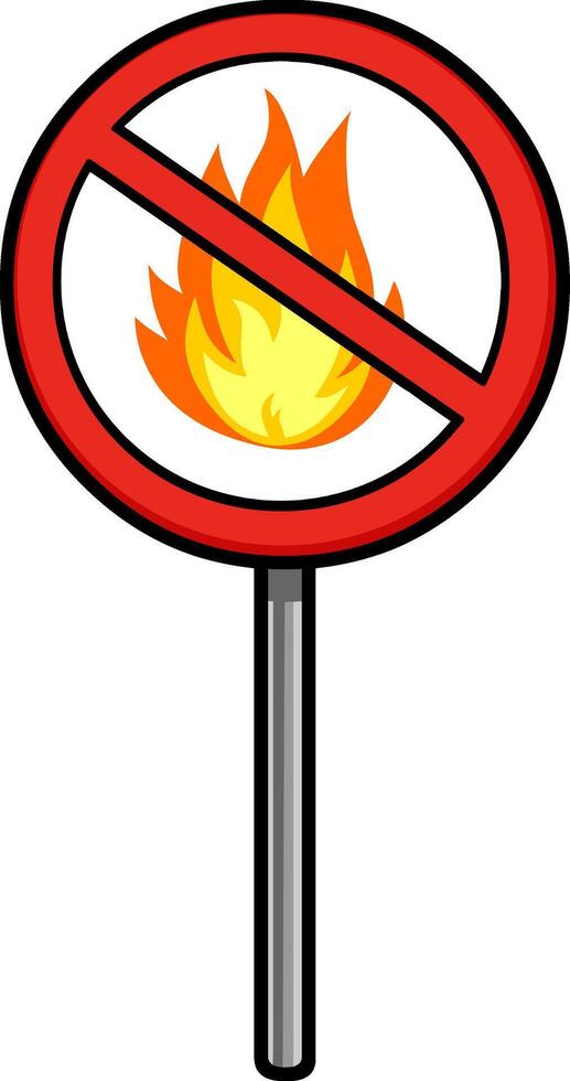 Cartoon Don't Fire Blame Sign. Vector Hand Drawn Illustration Isolated On Transparent Background