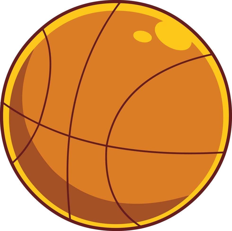 Cartoon Basketball Ball. Vector Hand Drawn Illustration Isolated On Transparent Background