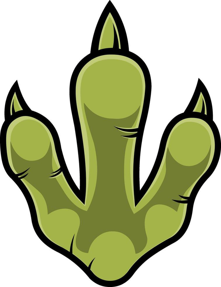 Dinosaur Paw With Claws Print Logo Design. Vector Illustration Isolated On White Background