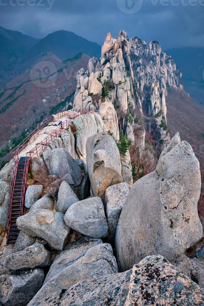 View from Ulsanbawi rock peak. Seoraksan National Park, South Corea photo