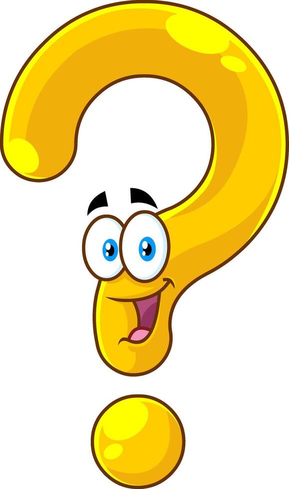 Happy Yellow Question Mark Cartoon Character Talking vector