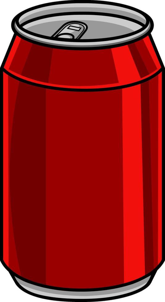 Cartoon Soda Can. Vector Hand Drawn Illustration Isolated On Transparent Background