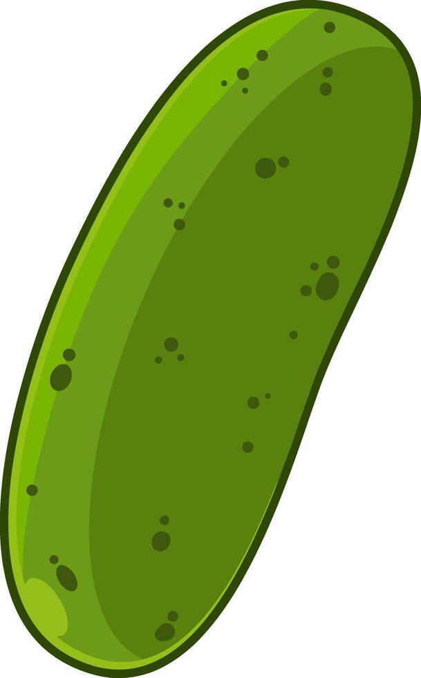 Cartoon Fresh Green Cucumbers. Vector Hand Drawn Illustration Isolated On Transparent Background