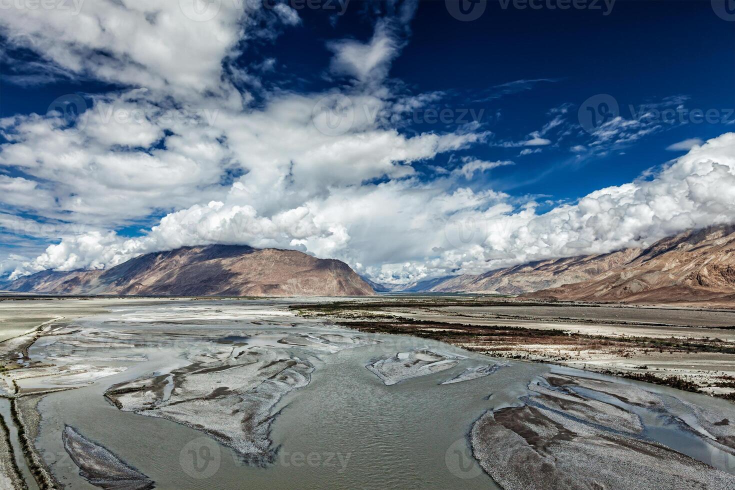 Nubra valley and river in Himalayas, Ladakh photo