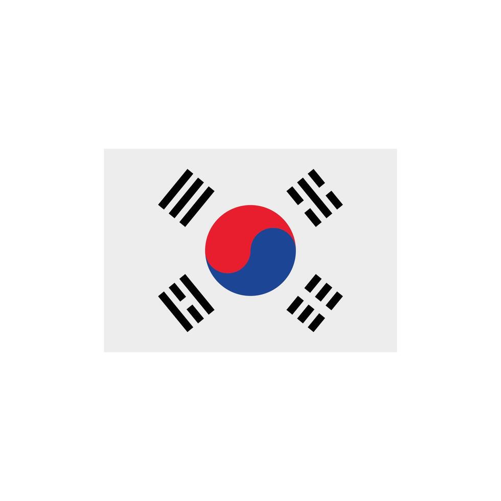south korea flag icon vector