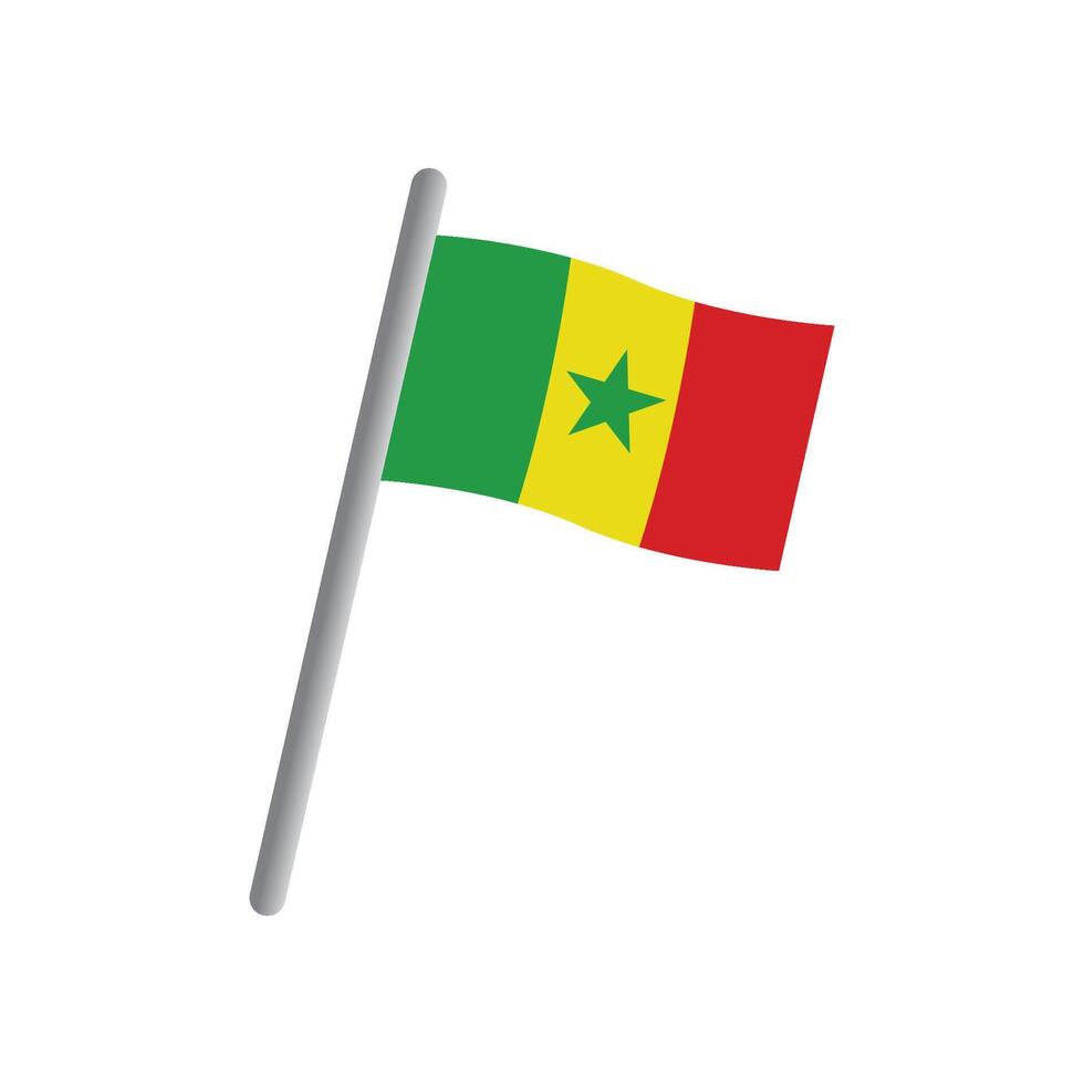 Senegal bandera icono vector