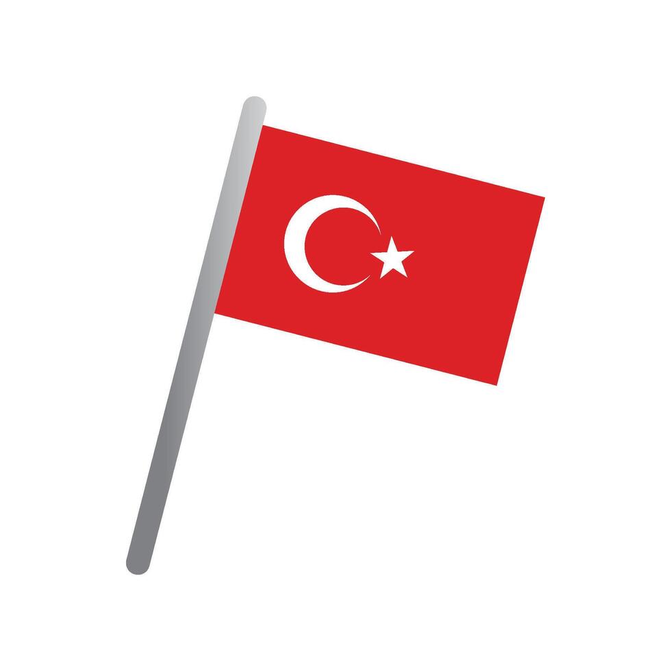 Turkey flag icon vector