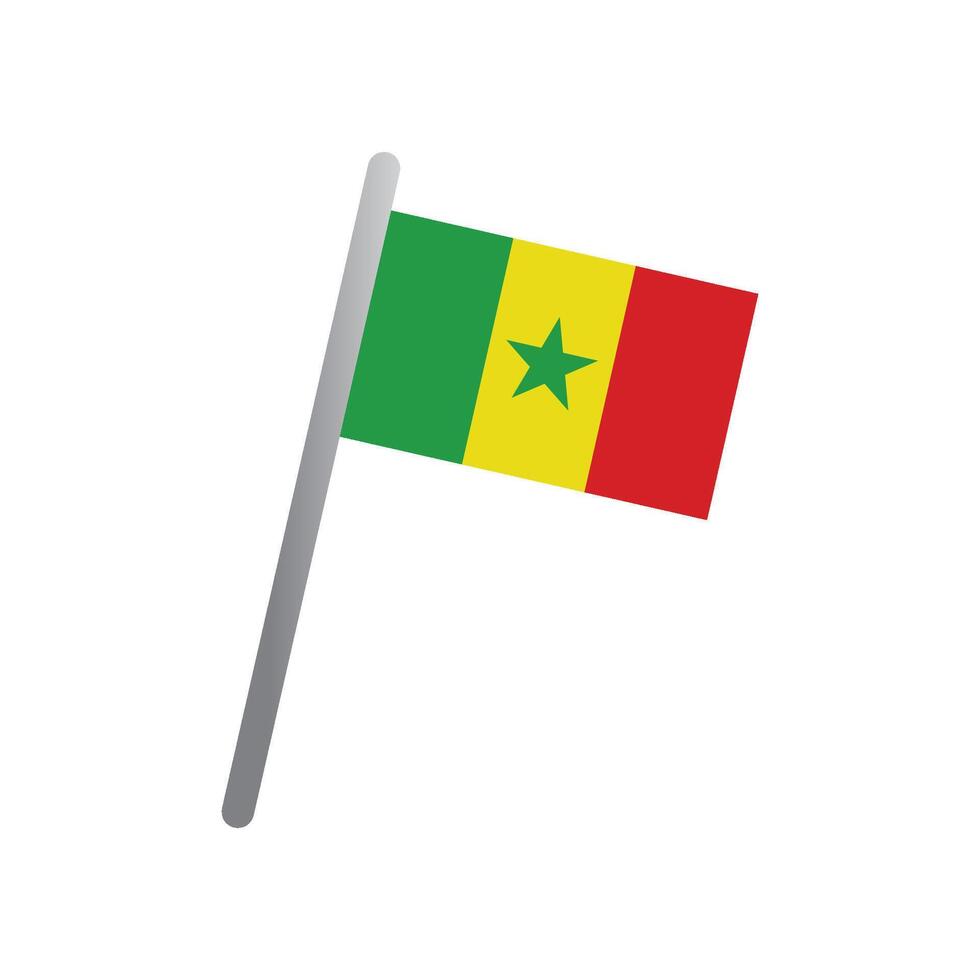 Senegal bandera icono vector