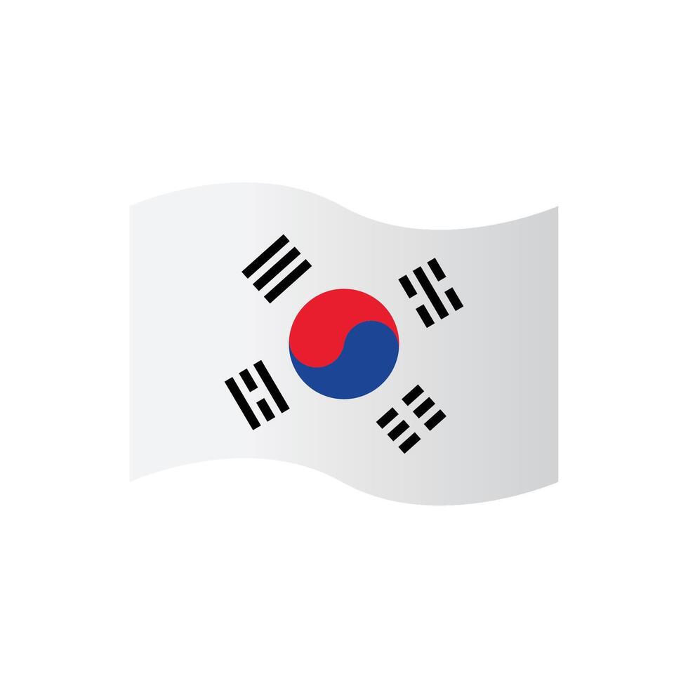 south korea flag icon vector