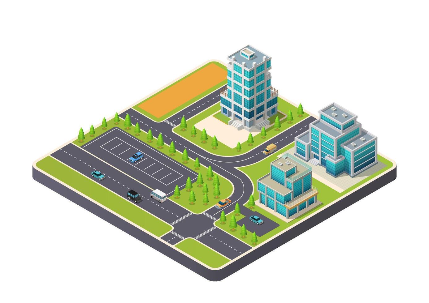 isométrica ciudad mapa navegación vector