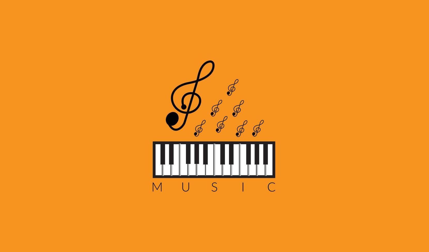 concepto de logotipo sonido de piano vector