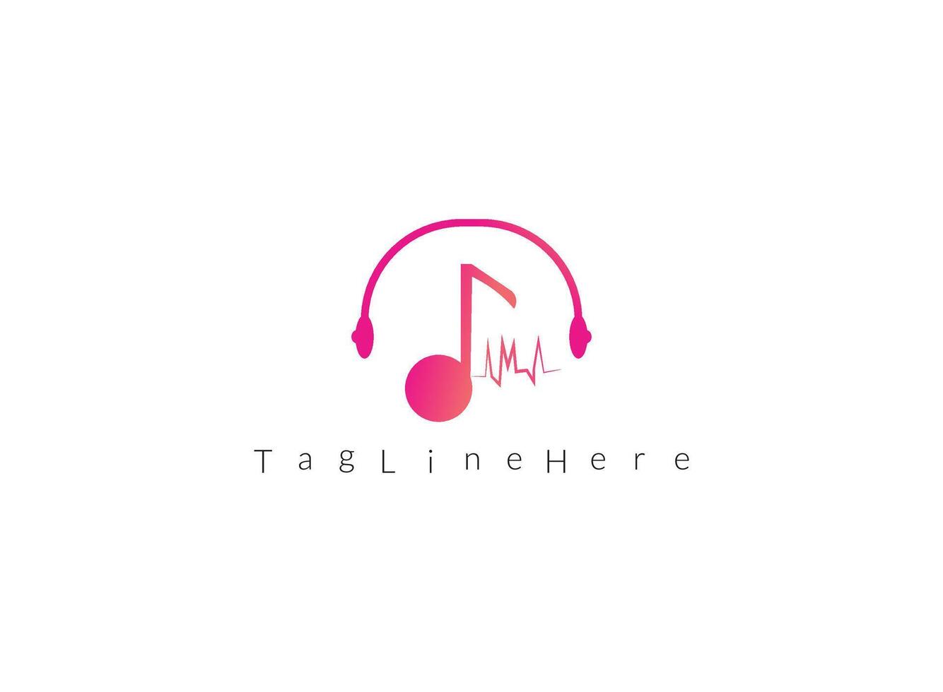 DJ Headphones, Music Studio Recording, Soundwave Logo Design Inspiration, vector illustration