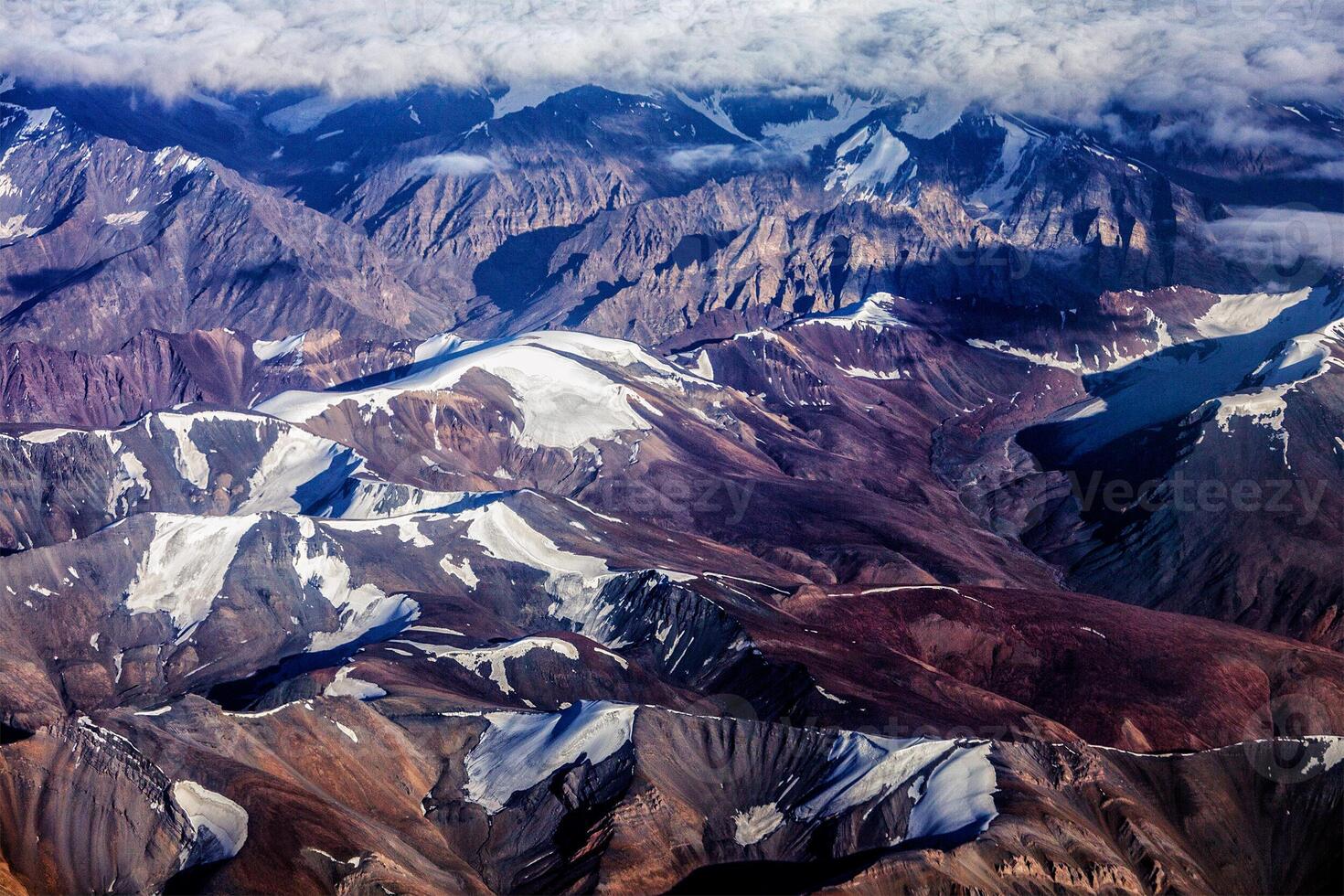 Himalayas mountains aerial view photo