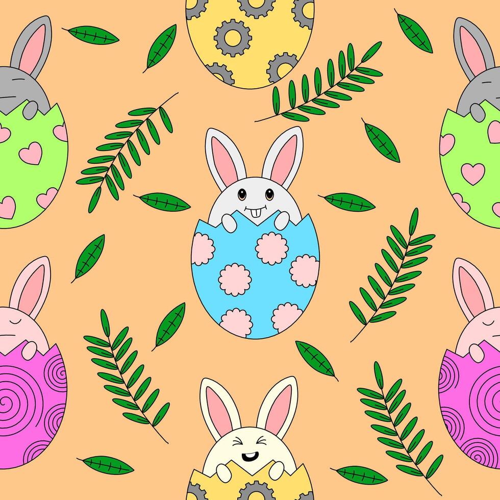 seamless pattern with Easter egg day theme vector