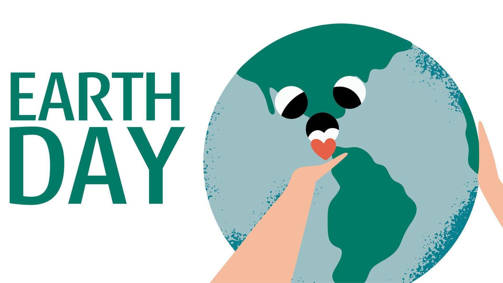 internacional madre tierra día gráfico dibujos animados bandera. ambiental y sustentabilidad antecedentes. amor planeta concepto. vector