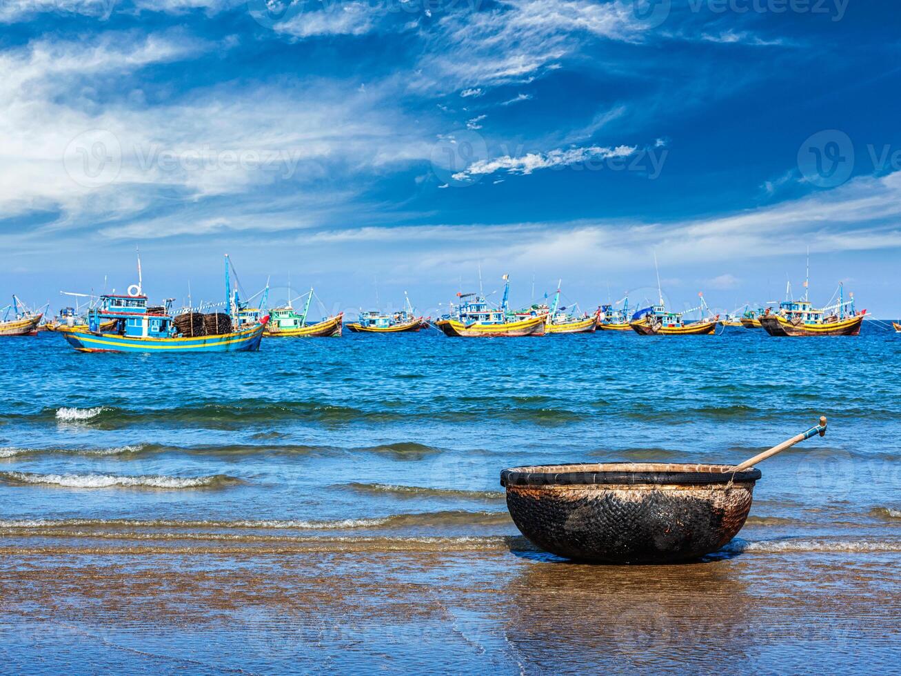 Fishing boat on beach. Mui Ne, Vietnam photo