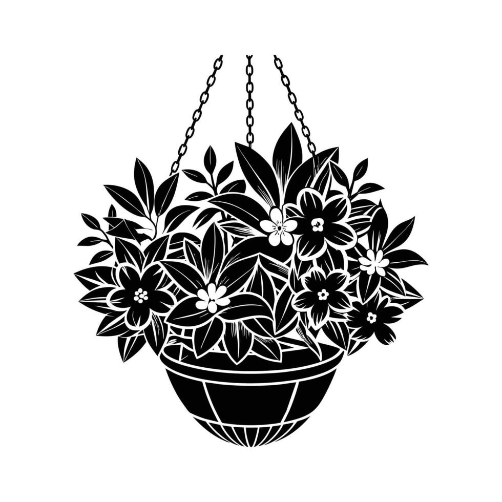 Home Plant in pots sketch vector