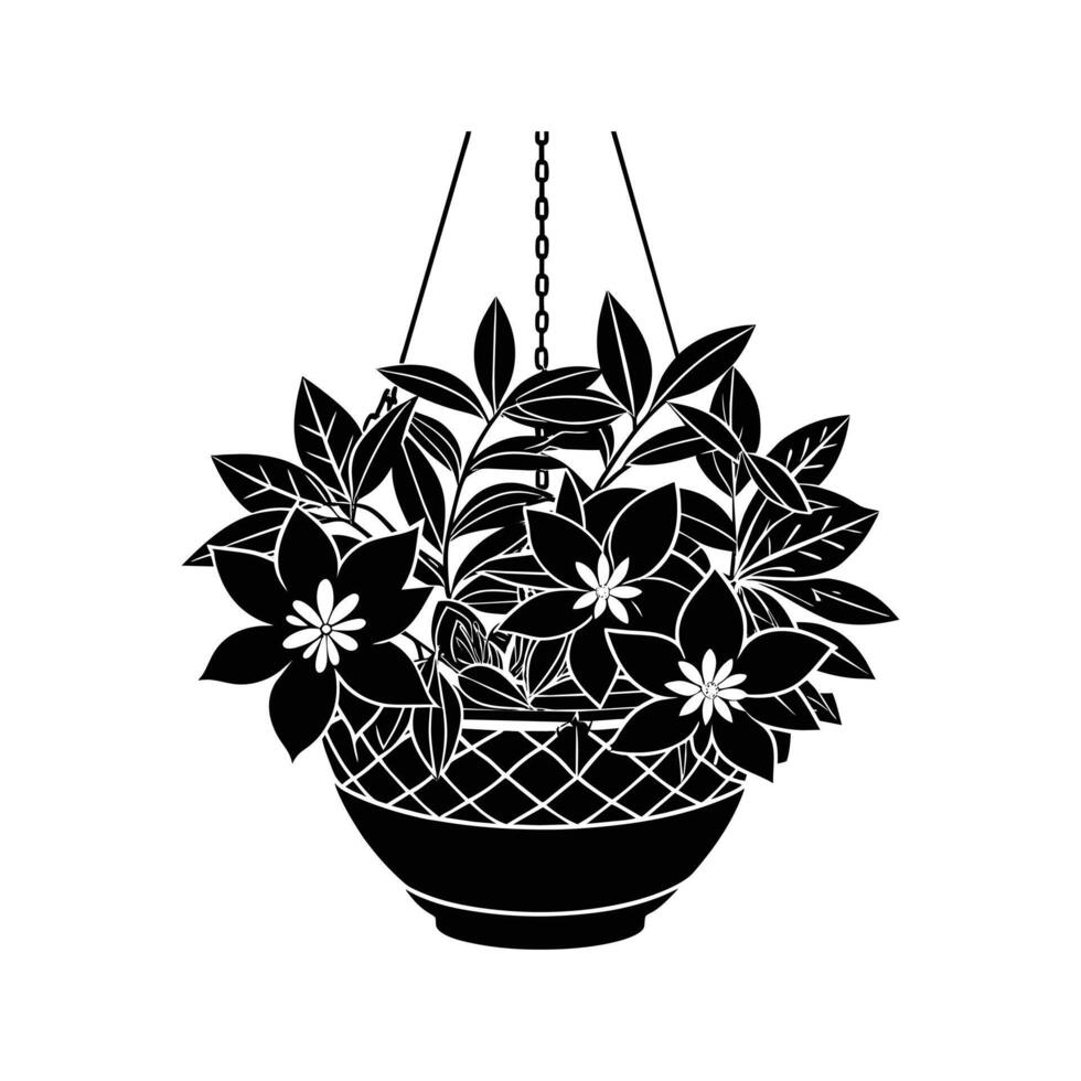 Home Plant in pots sketch vector