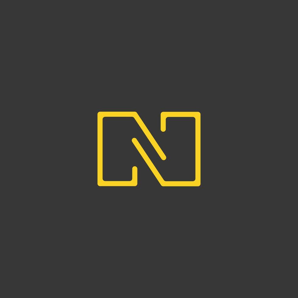 Abstract monogram letter n logo design template vector