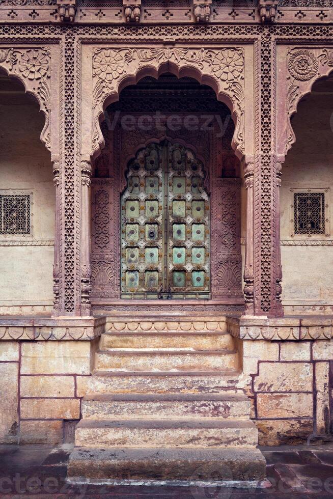 Arched gateway in Mehrangarh fort. Jodhpur, Rajasthan, India photo