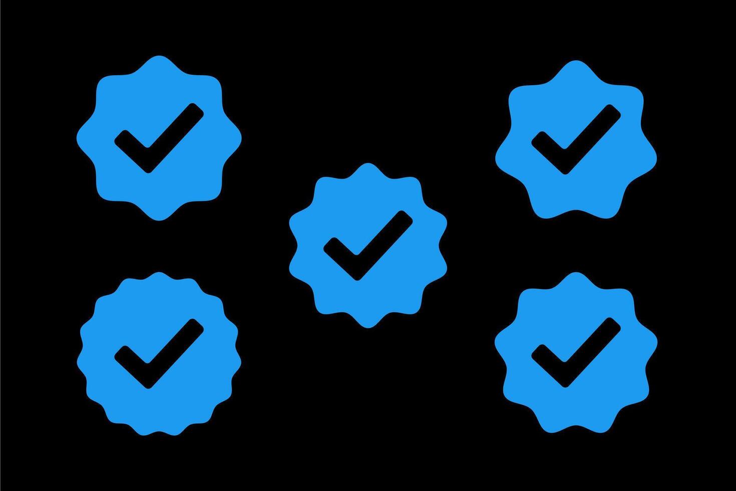Set of verified check blue icons vectors
