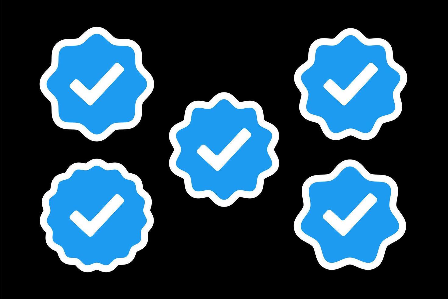Set of verified check blue icons vectors