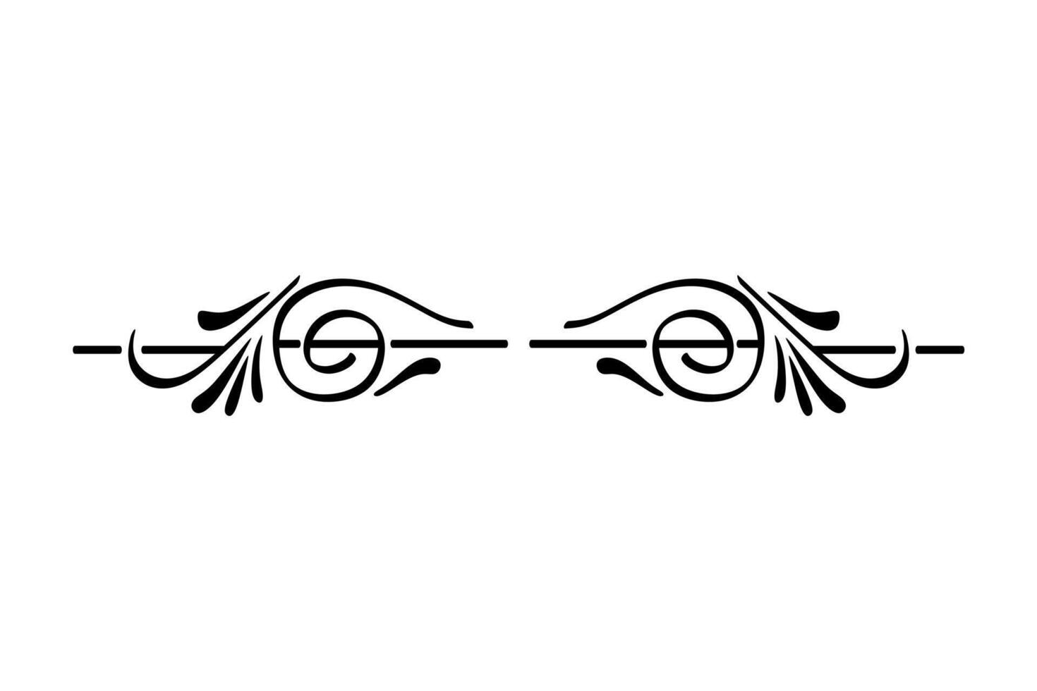 Vector elegant arabesque nouveau style divider white background