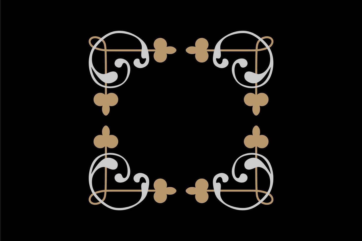 Vector elegant arabesque nouveau style divider dark background