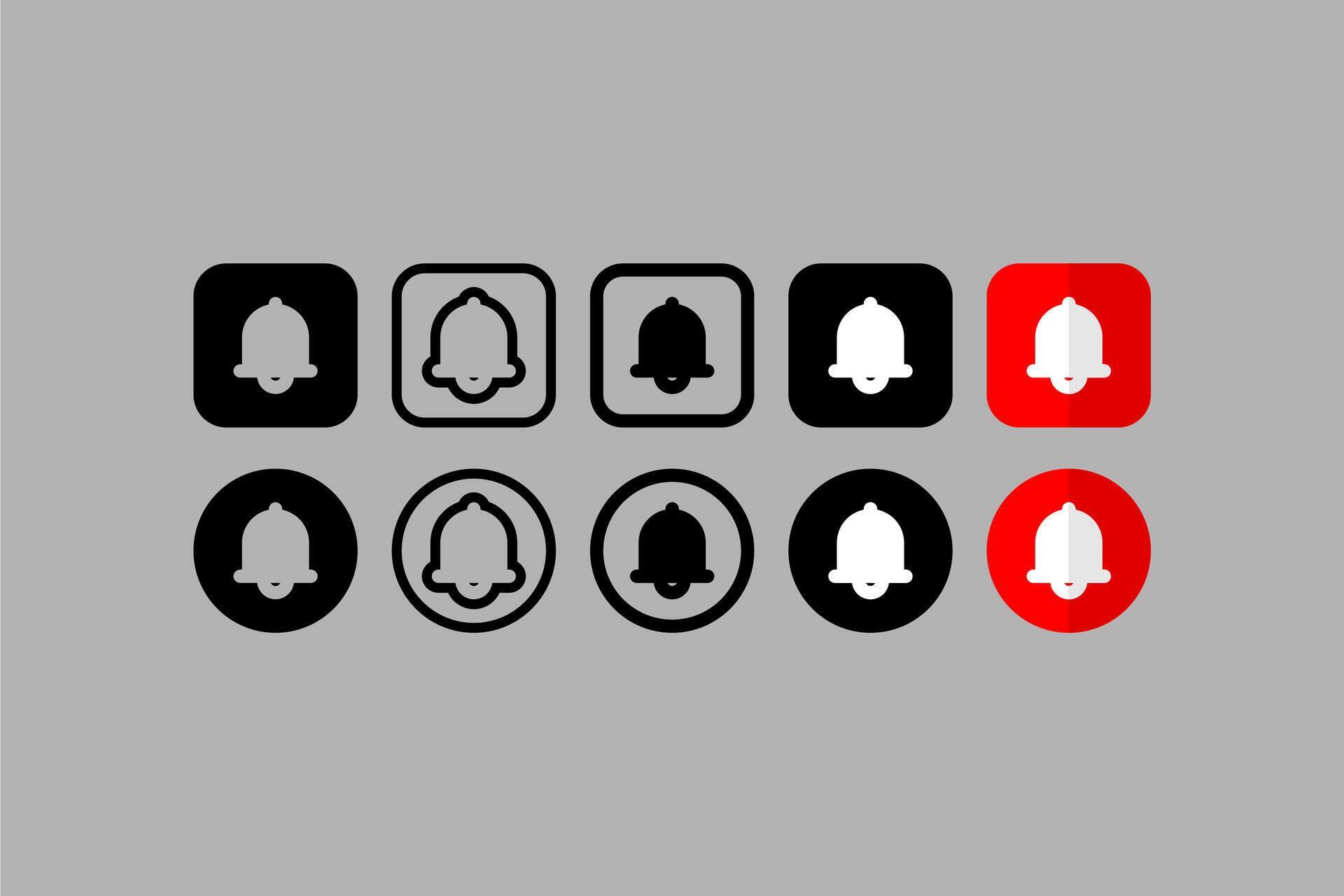 Set vectors icons ui design bell notification gray background 40974946 ...
