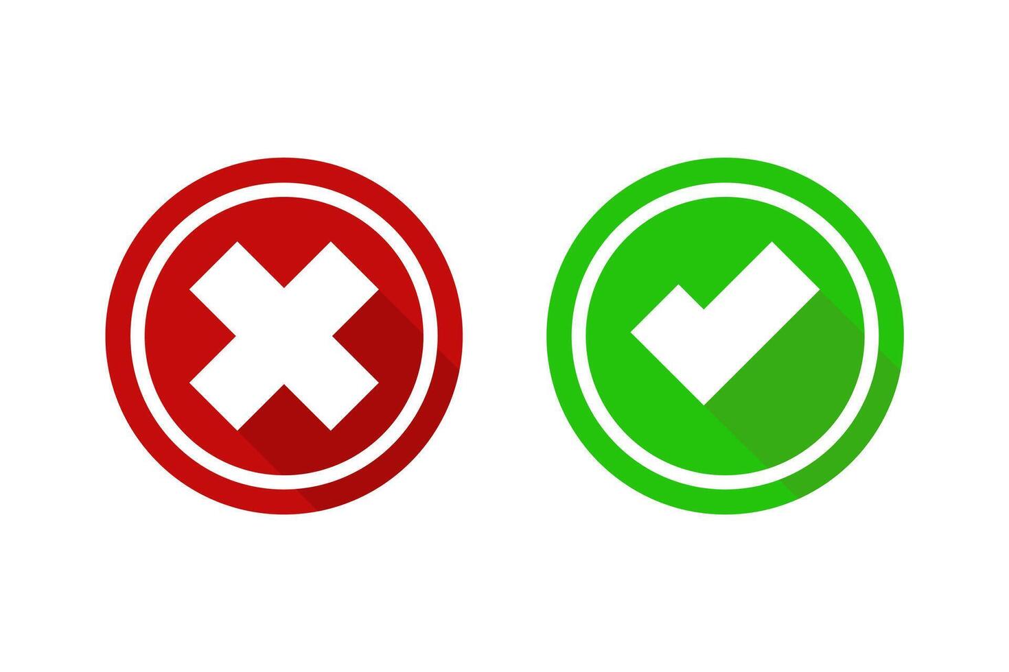 Set Vector True and False Icons with White Background