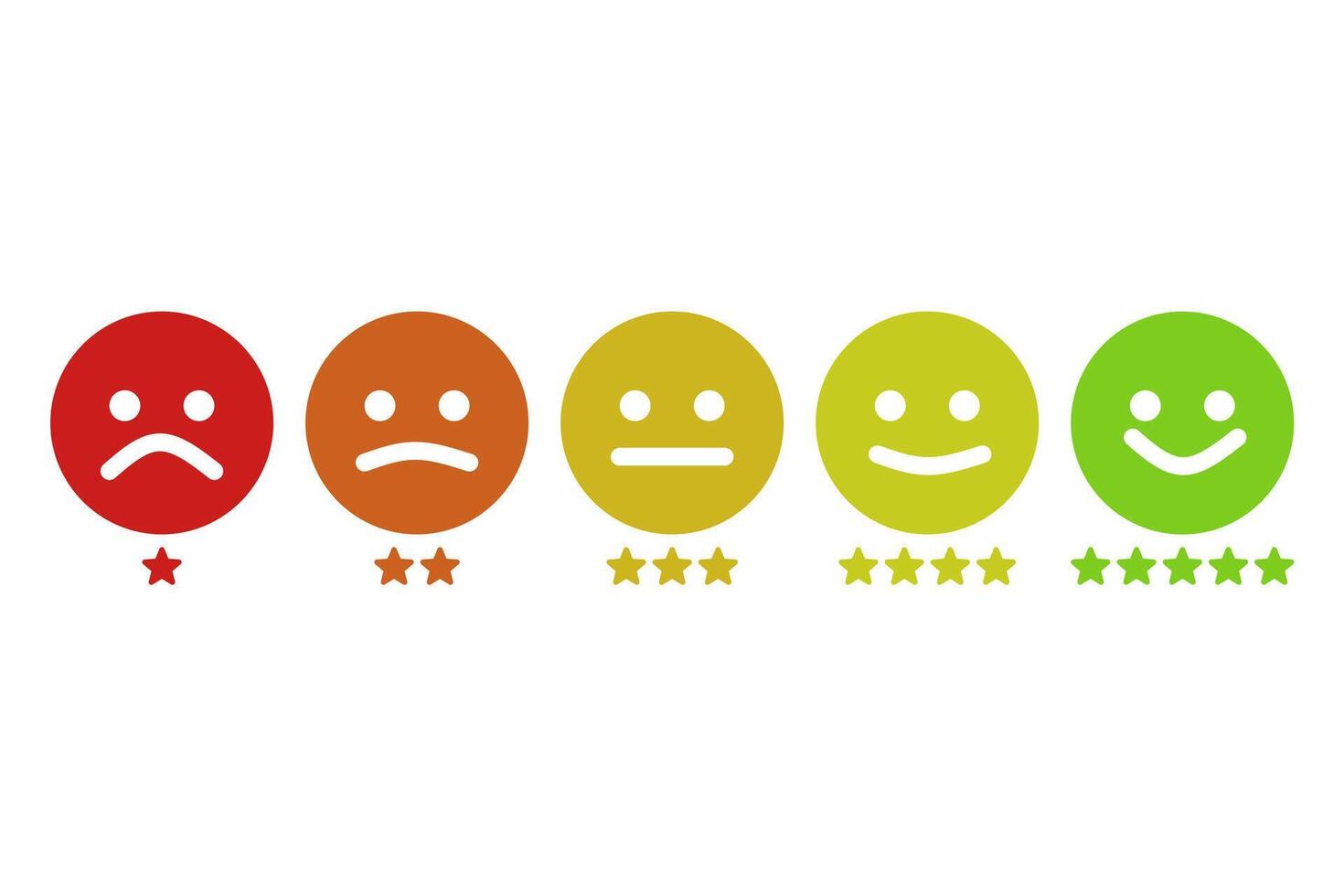 Set of Faces Reactions Feedback Evaluations on White Background vector