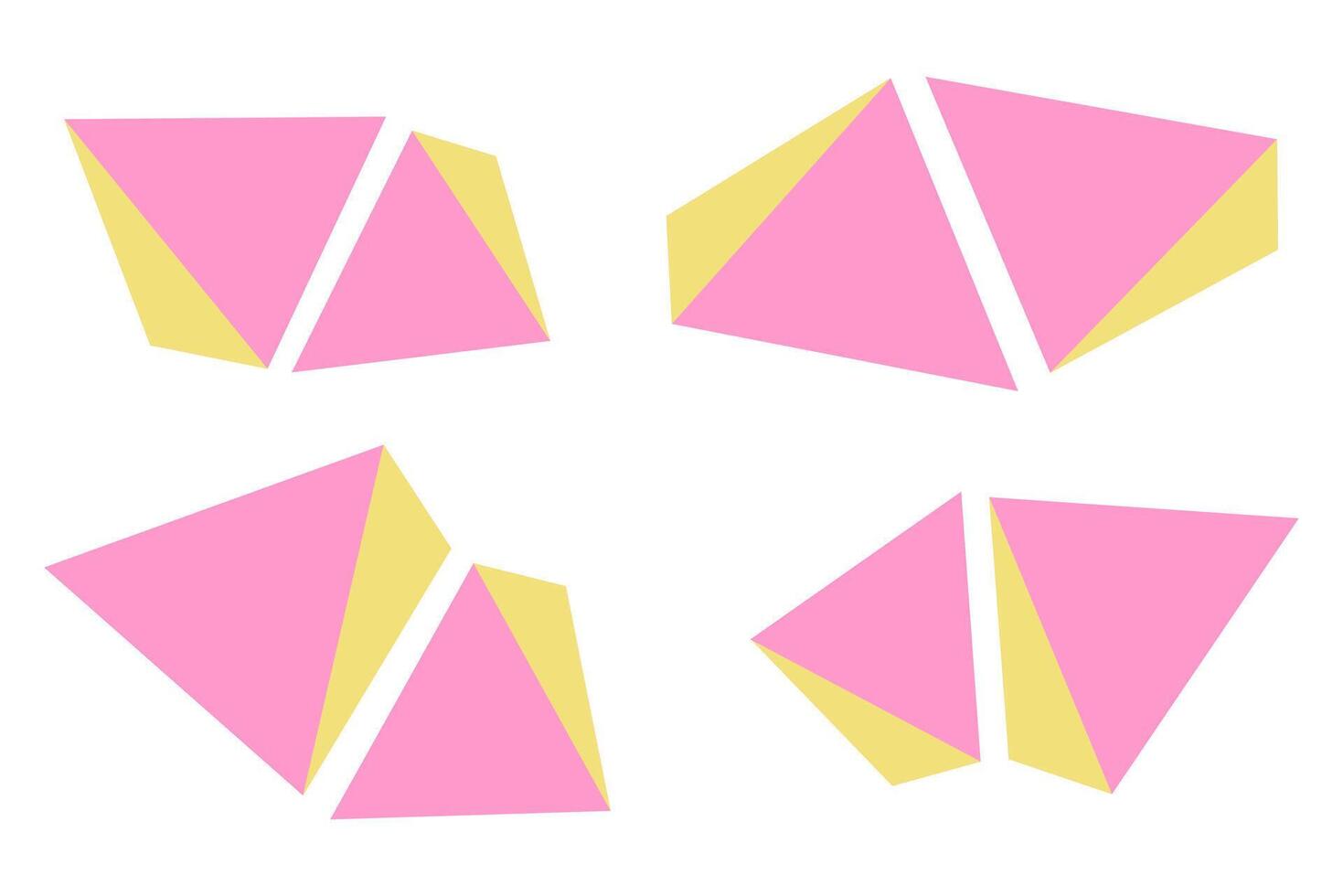 Set Vector Geometric Shape Triangle Three Dimensional White Background
