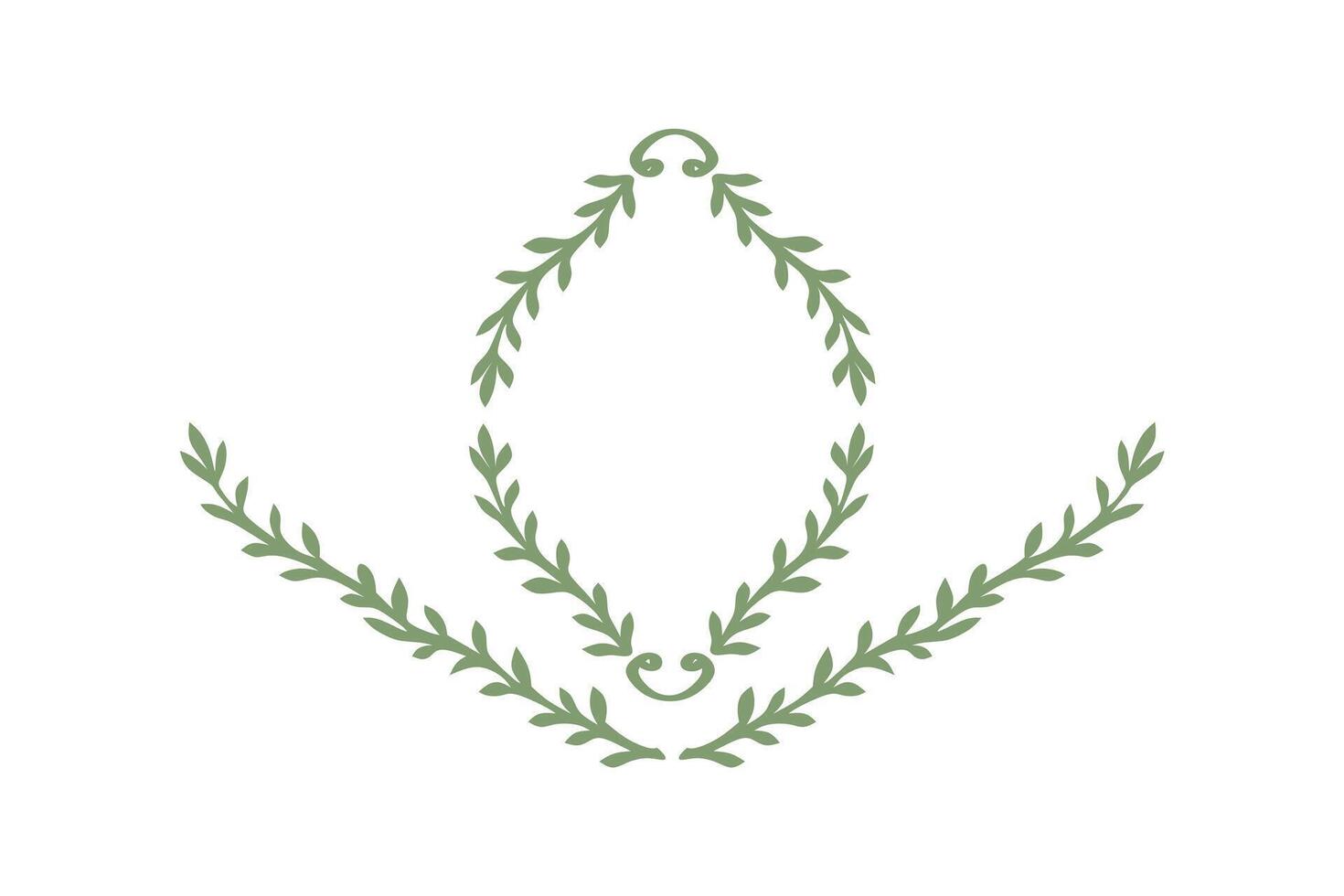 Illustration green laurel wreaths on white background vector